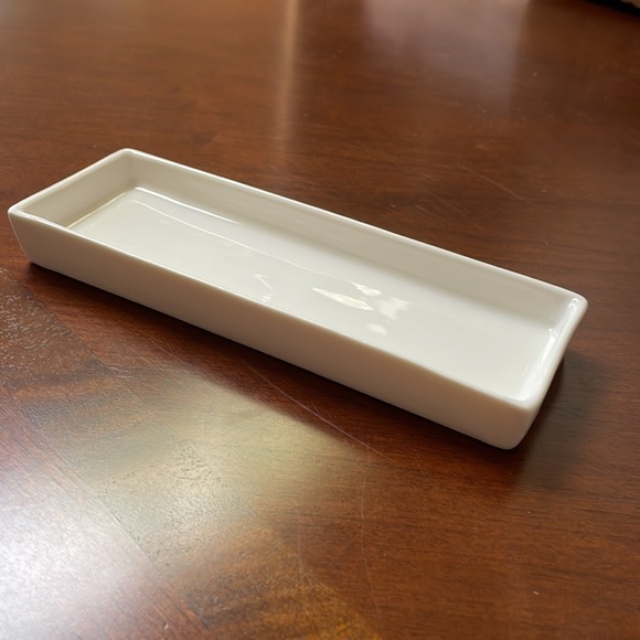 Small white porcelain tray dish trinket 7.25” x 2.5” - Picture 4 of 5